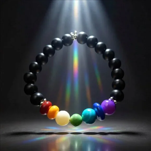 Chakra Bracelet w. Semi-Precious Stones! Meditation Reiki Yoga Energy Chi Flow - Picture 1 of 11